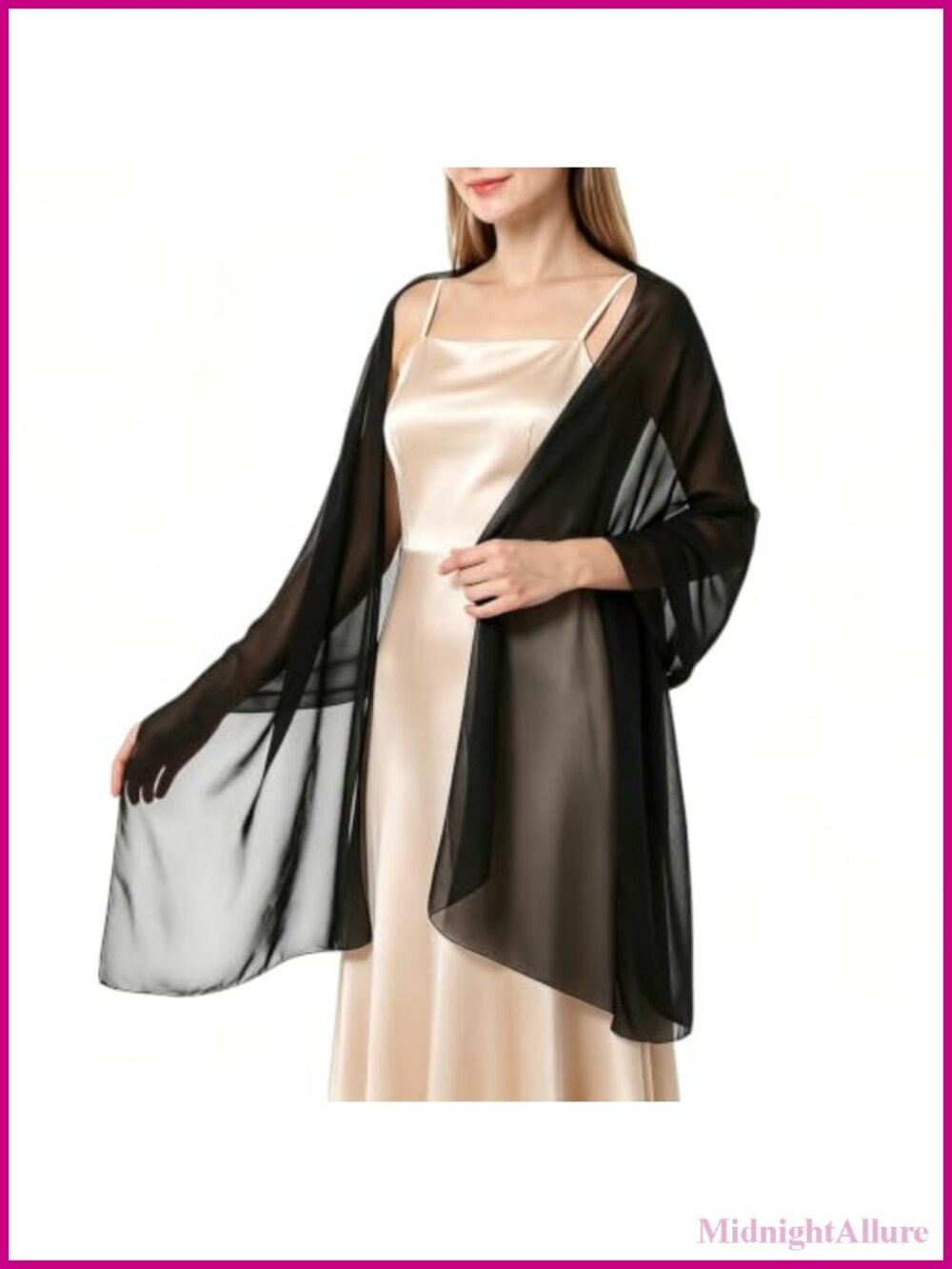 Chiffon Shawl Wrap for Evening Dresses Wedding Bridal Soft Square Scarf Women